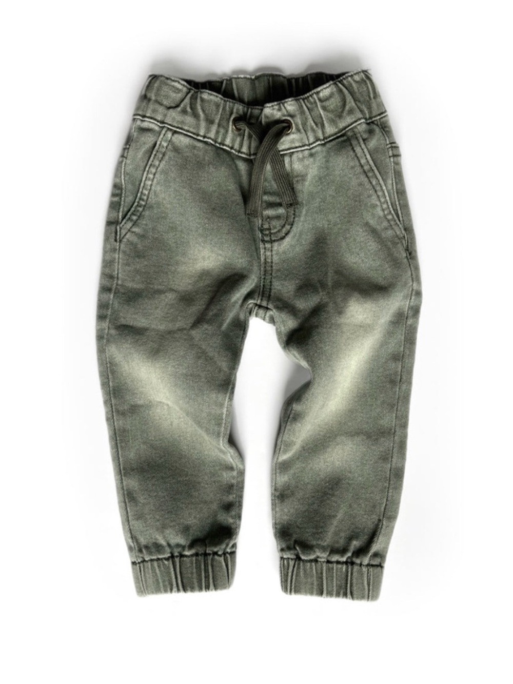 Little Bipsy Toddler Green Wash Stretch Drawstring Chino Jogger Pants - 2-3T